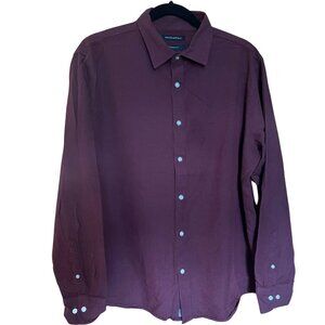 Maroon Untuck Slim Button Down Shirt Cotton Blend // Banana Republic Men's XL